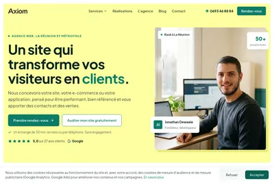 Screenshot of the Axiom Marketing homepage