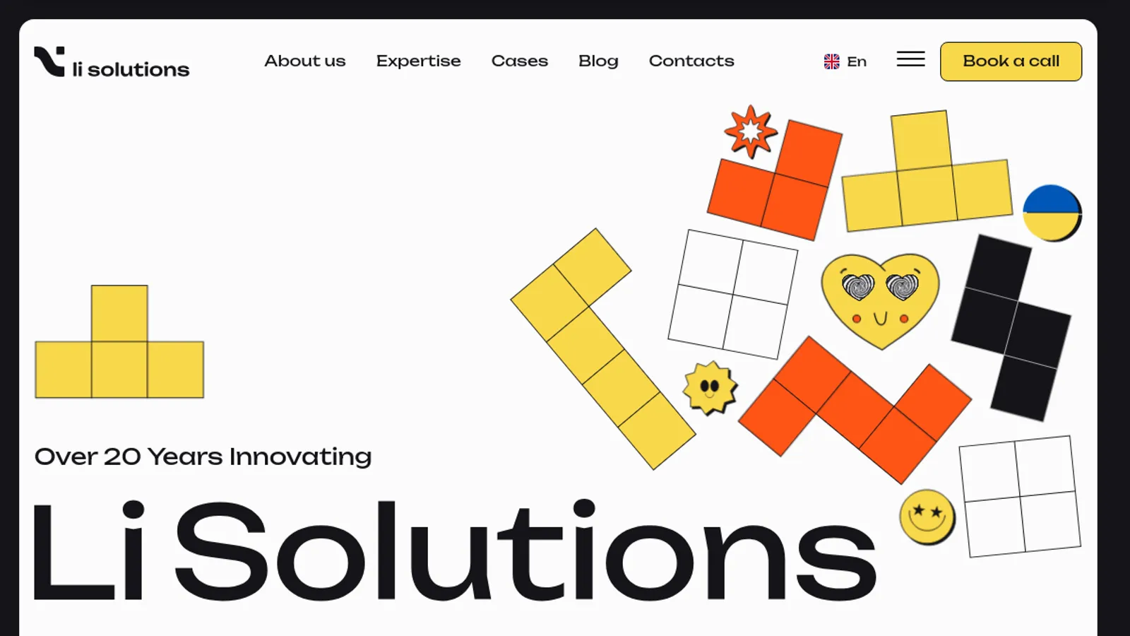 Screenshot of the LI Solutions homepage