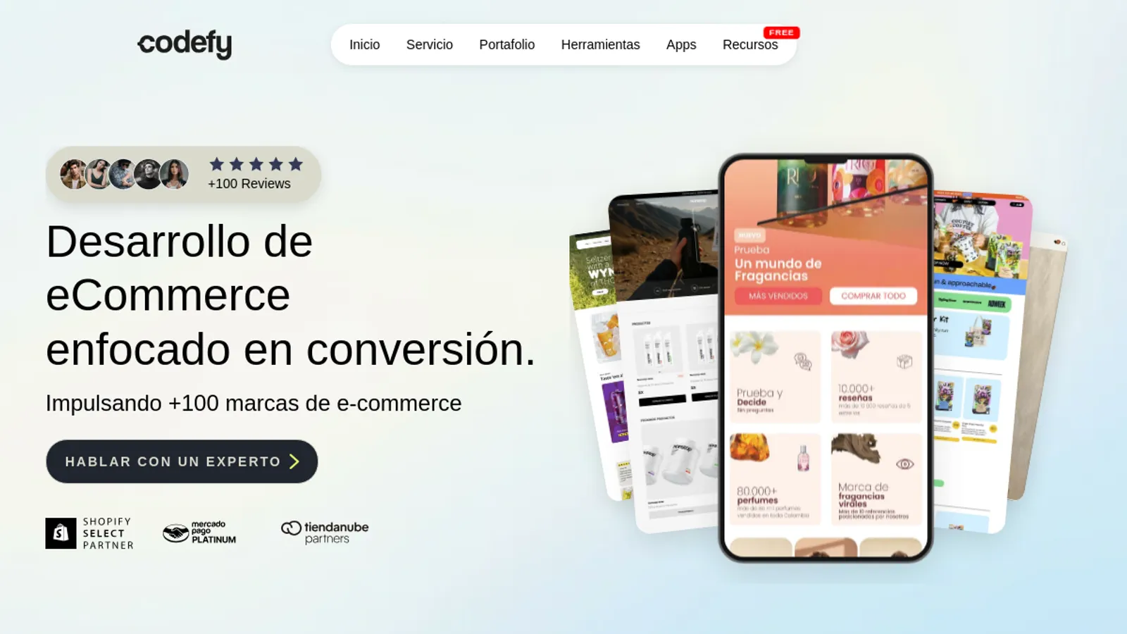 Screenshot of the Codefy homepage