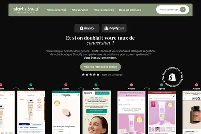 Screenshot of the Start & Brand homepage