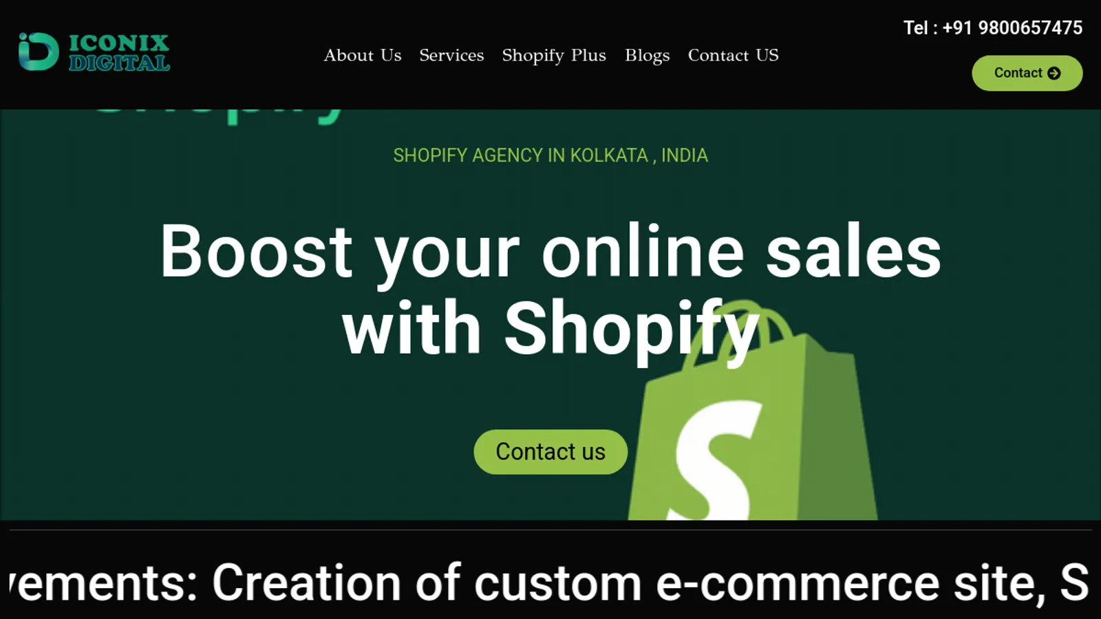 Screenshot of the Iconix Digital homepage