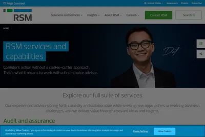 Screenshot of the RSM US LLP homepage