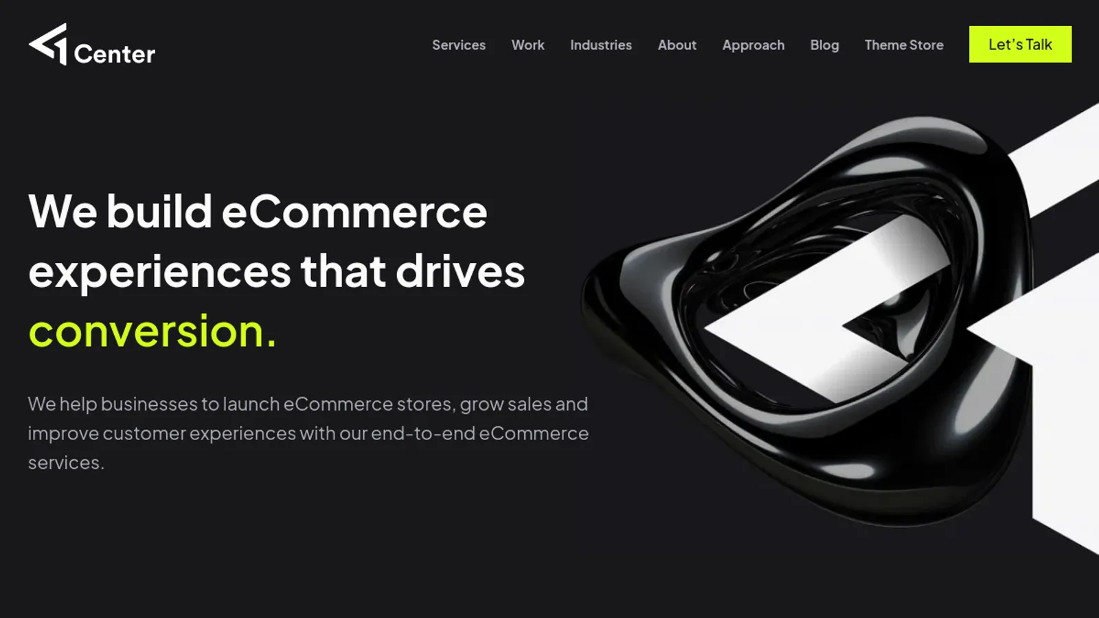 Screenshot of the 1Center homepage