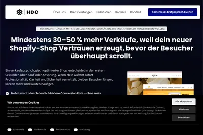 Screenshot of the HDC Digital GmbH homepage