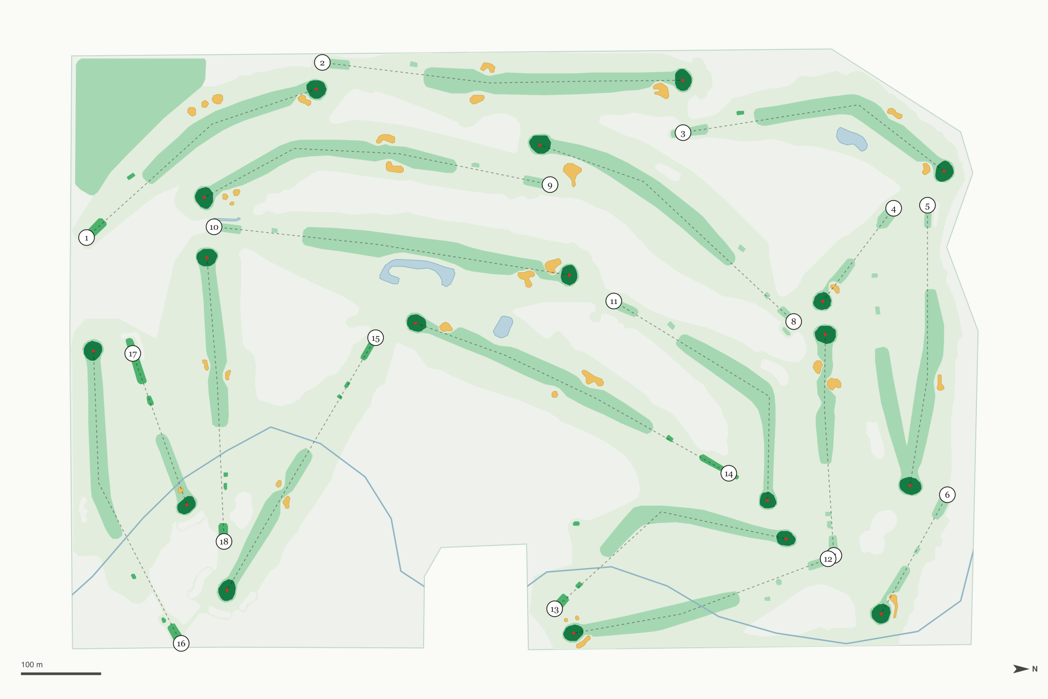 Map of Bellwood Oaks Golf Course