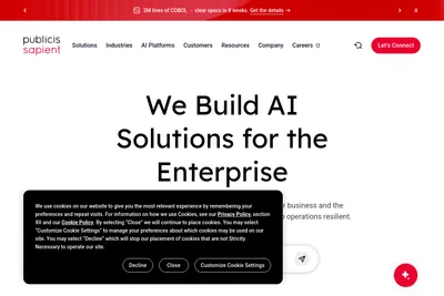 Screenshot of the Publicis Sapient homepage