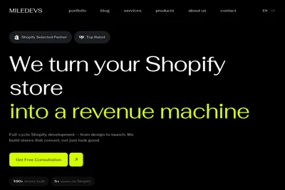Screenshot of the Yevhenii homepage
