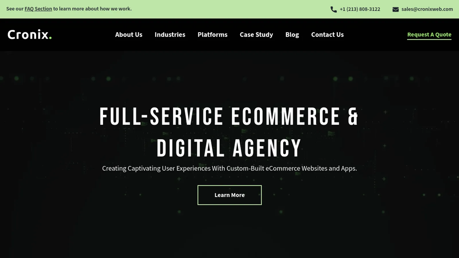 Screenshot of the Cronix LLC homepage