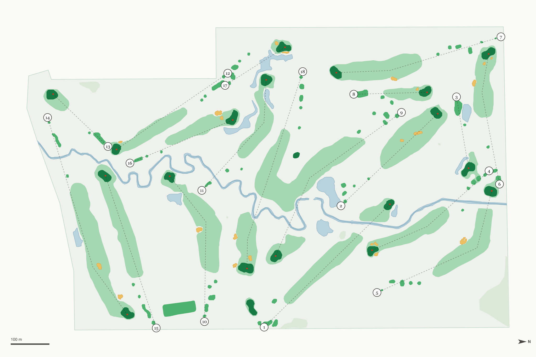 Map of Pioneer Creek Golf Course
