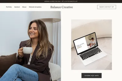 Screenshot of the Balance Creative homepage