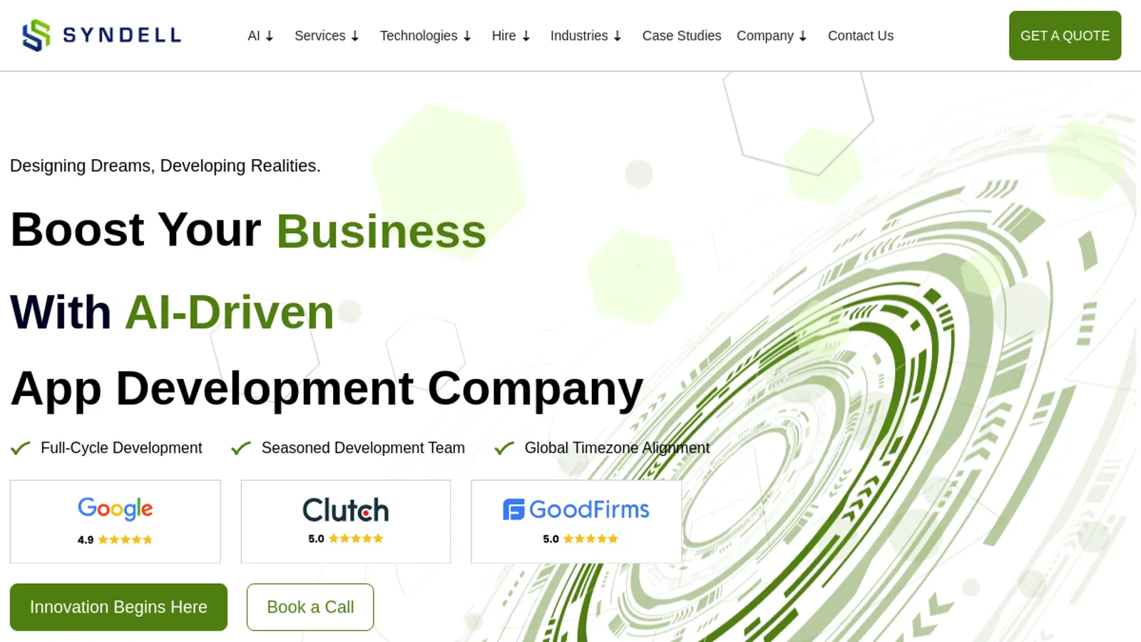 Screenshot of the Syndell Inc homepage