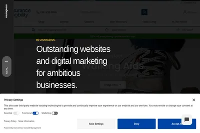 Screenshot of the Courageous homepage