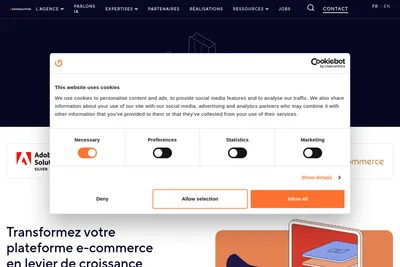 Screenshot of the DATASOLUTION homepage