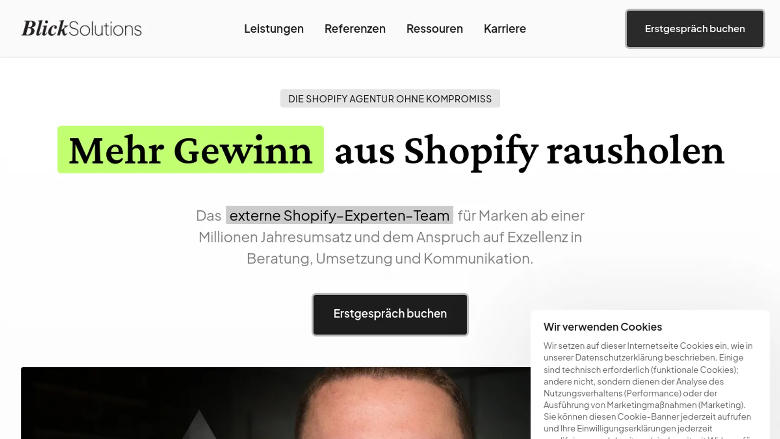 Screenshot of the BlickSolutions GmbH homepage