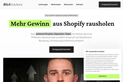 Screenshot of the BlickSolutions GmbH homepage