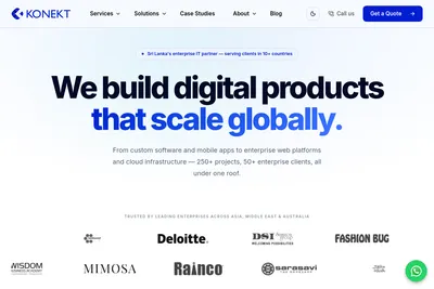 Screenshot of the Konekt Holdings Private Limited homepage