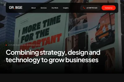 Screenshot of the Orange Digital homepage