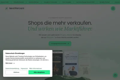 Screenshot of the NextPercent homepage