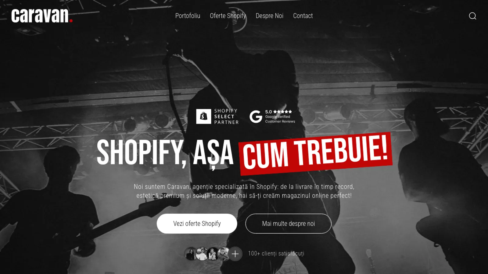 Screenshot of the Caravan Studio homepage