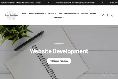 Screenshot of the Brands That Bloom homepage