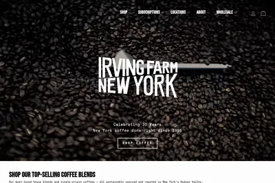 Irving Farm New York website homepage