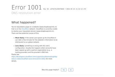 Screenshot of the Shopblueprints homepage