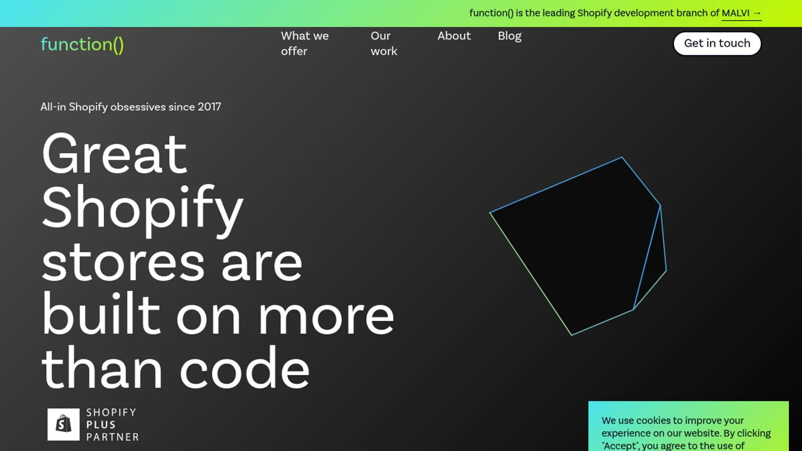 Screenshot of the function() by MALVI homepage