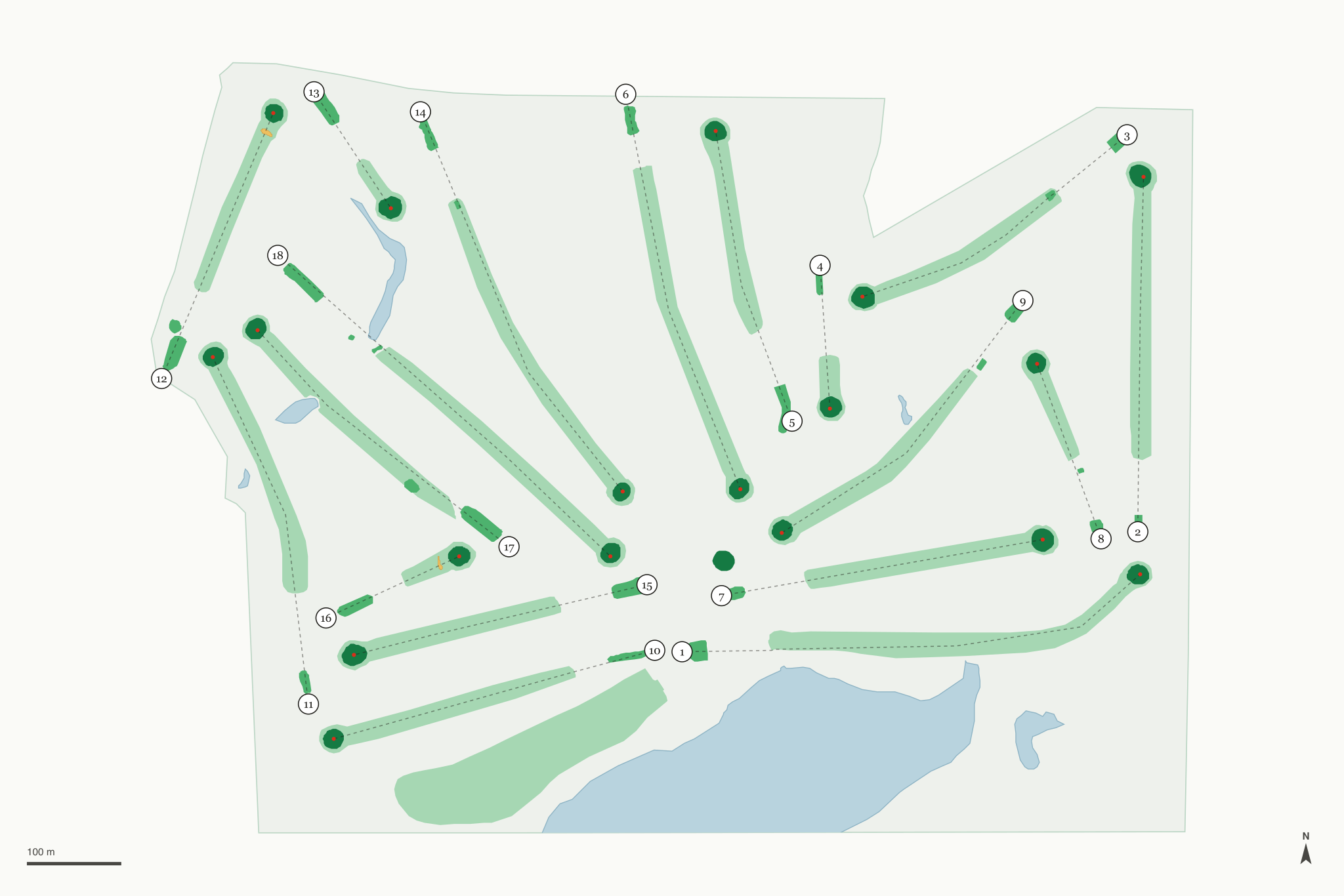 Map of Shamrock Golf Course
