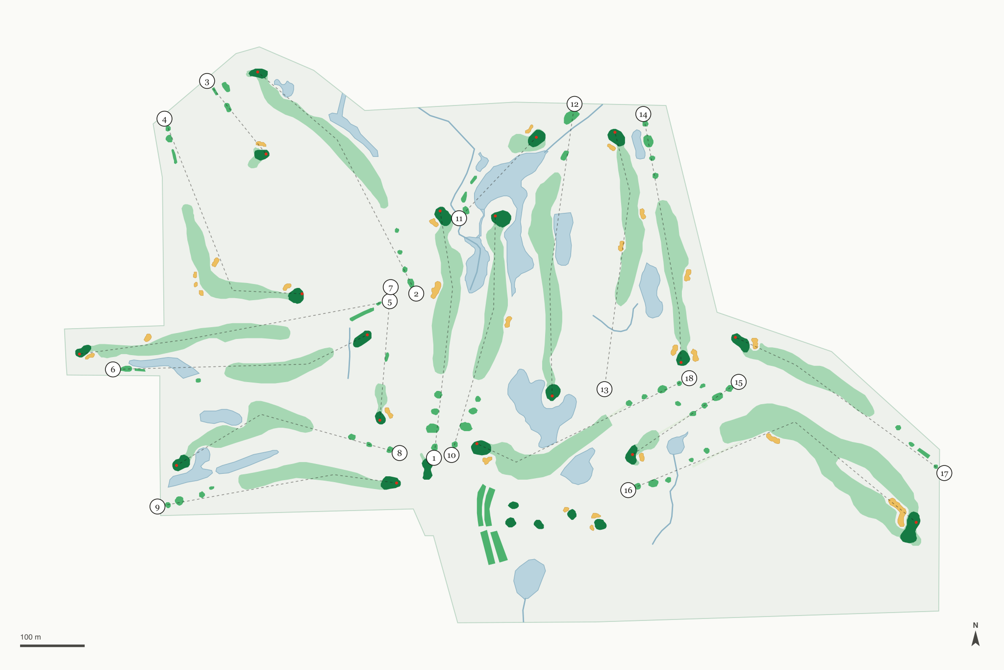 Map of Burl Oaks Golf Club
