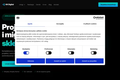 Screenshot of the KK Digital homepage