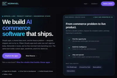 Screenshot of the Kernvel Labs homepage