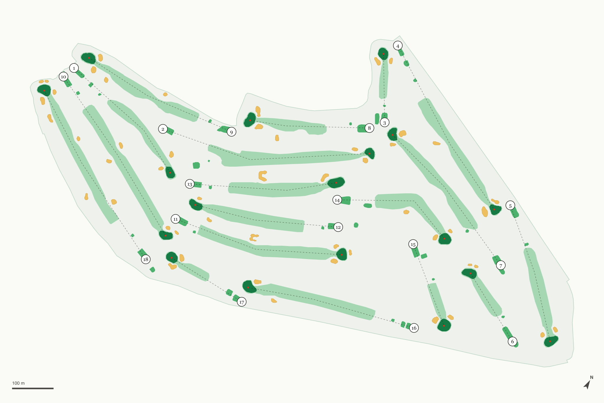 Map of Encino Golf Course