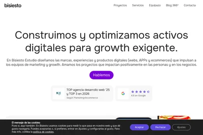 Screenshot of the Bisiesto Estudio homepage