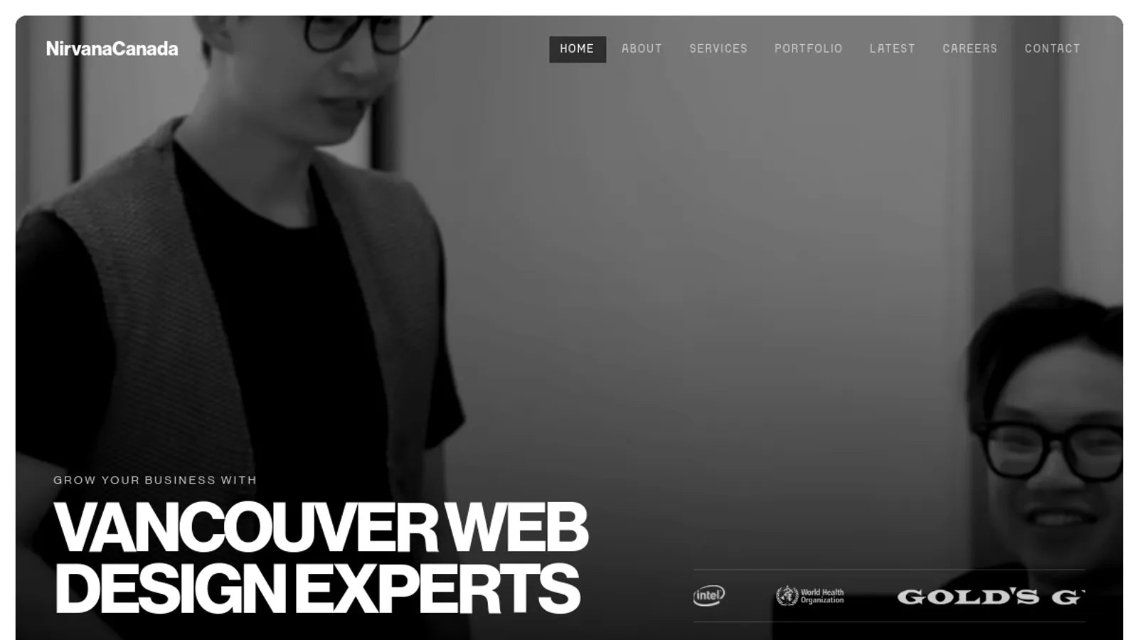 Screenshot of the Nirvana Canada homepage