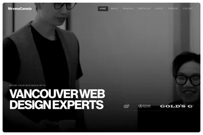 Screenshot of the Nirvana Canada homepage