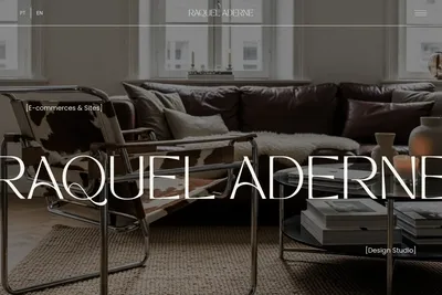 Screenshot of the Raquel Aderne Design Studio homepage