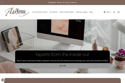 Screenshot of the Ask Kenna homepage