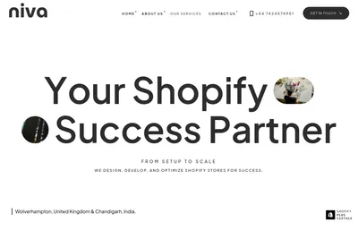 Screenshot of the Niva Commerce homepage