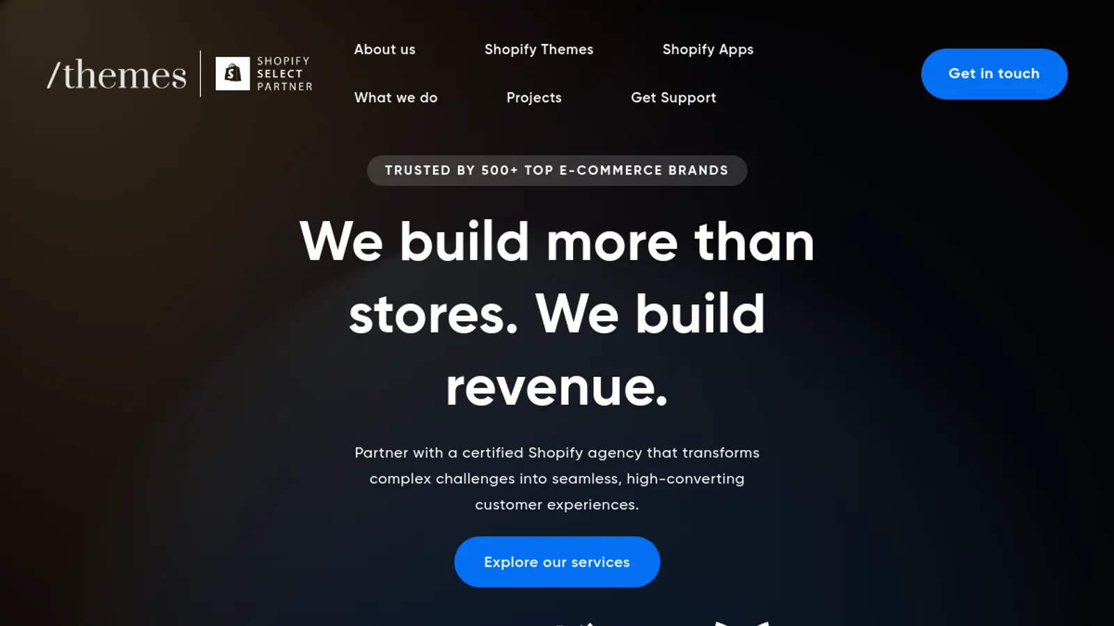 Screenshot of the Slash Themes homepage