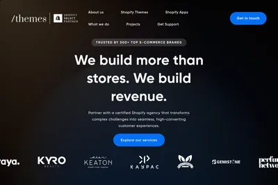Screenshot of the Slash Themes homepage