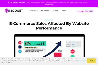Screenshot of the MoDuet homepage