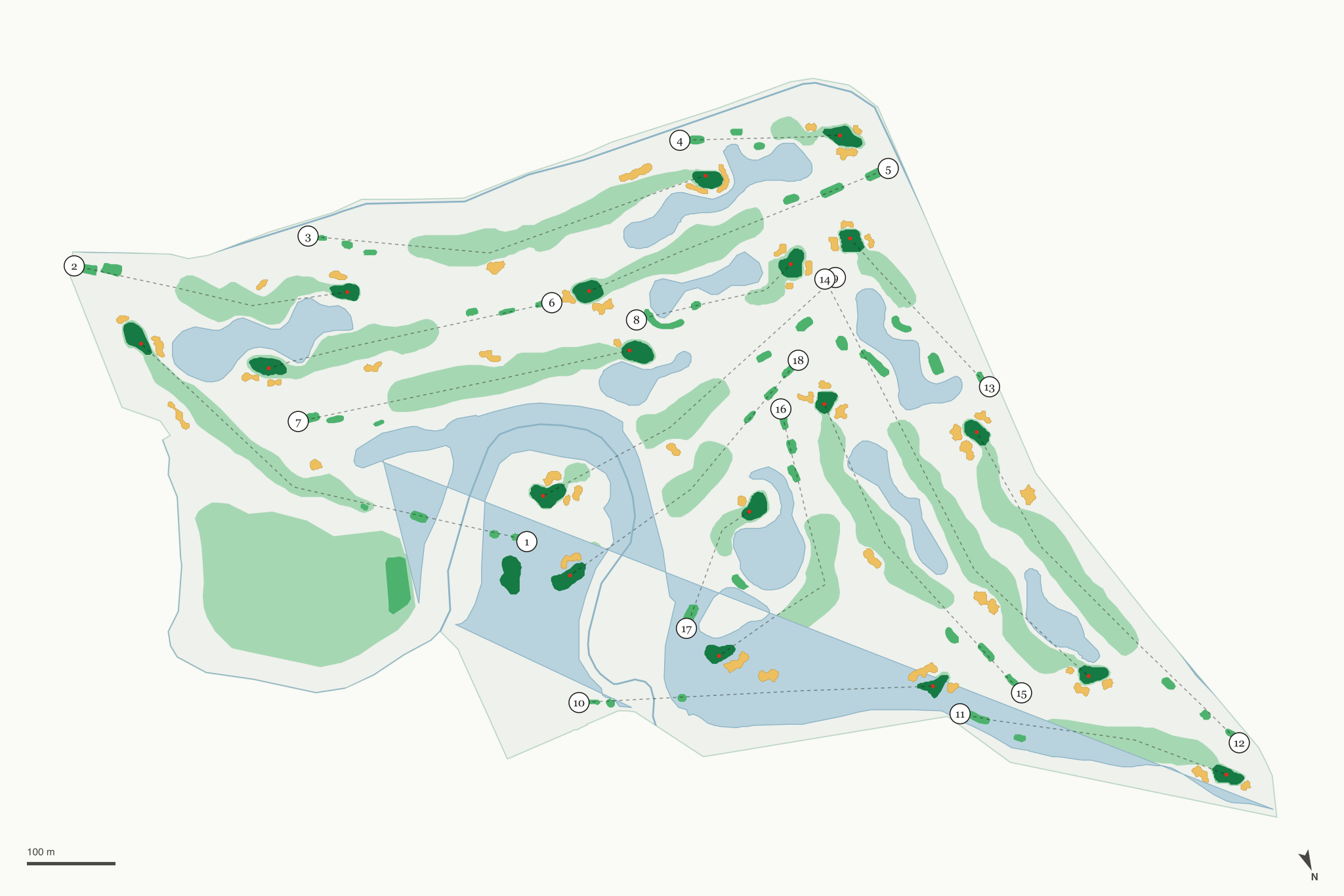 Map of Meadow Lakes Golf Course