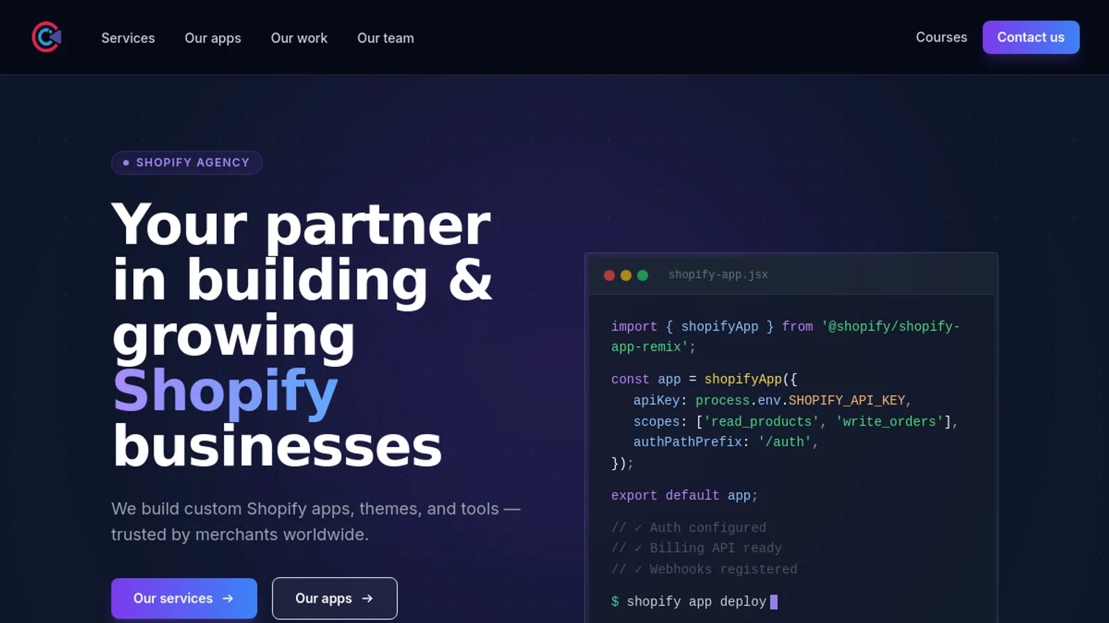 Screenshot of the CodeInspire.io homepage