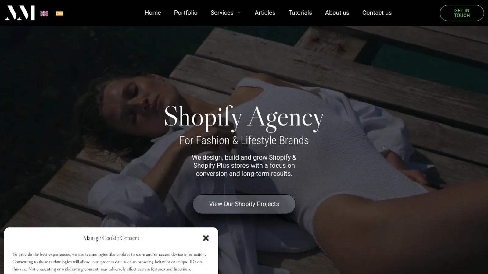 Screenshot of the MM Shopy Devs homepage