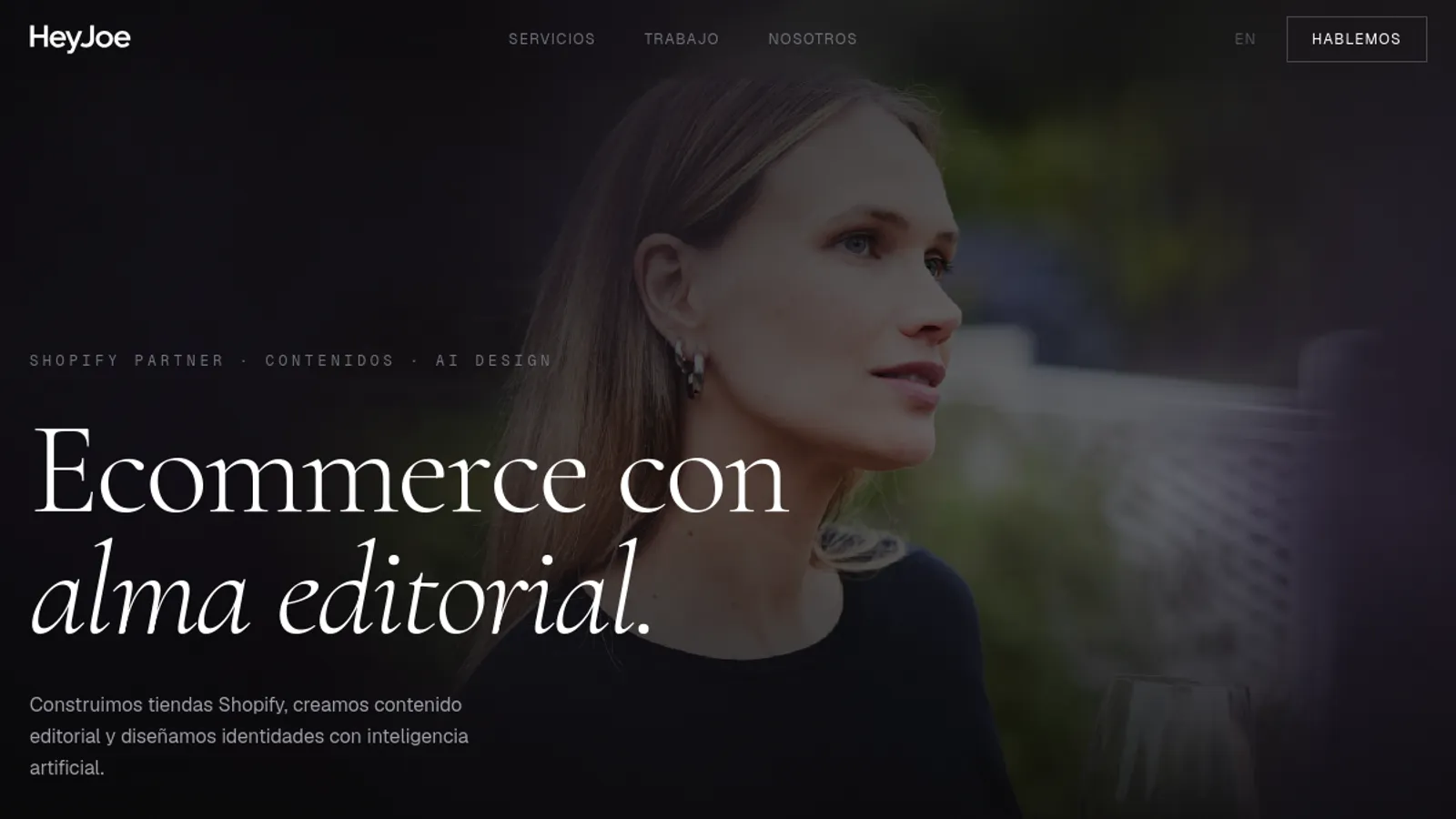 Screenshot of the HeyJoe homepage
