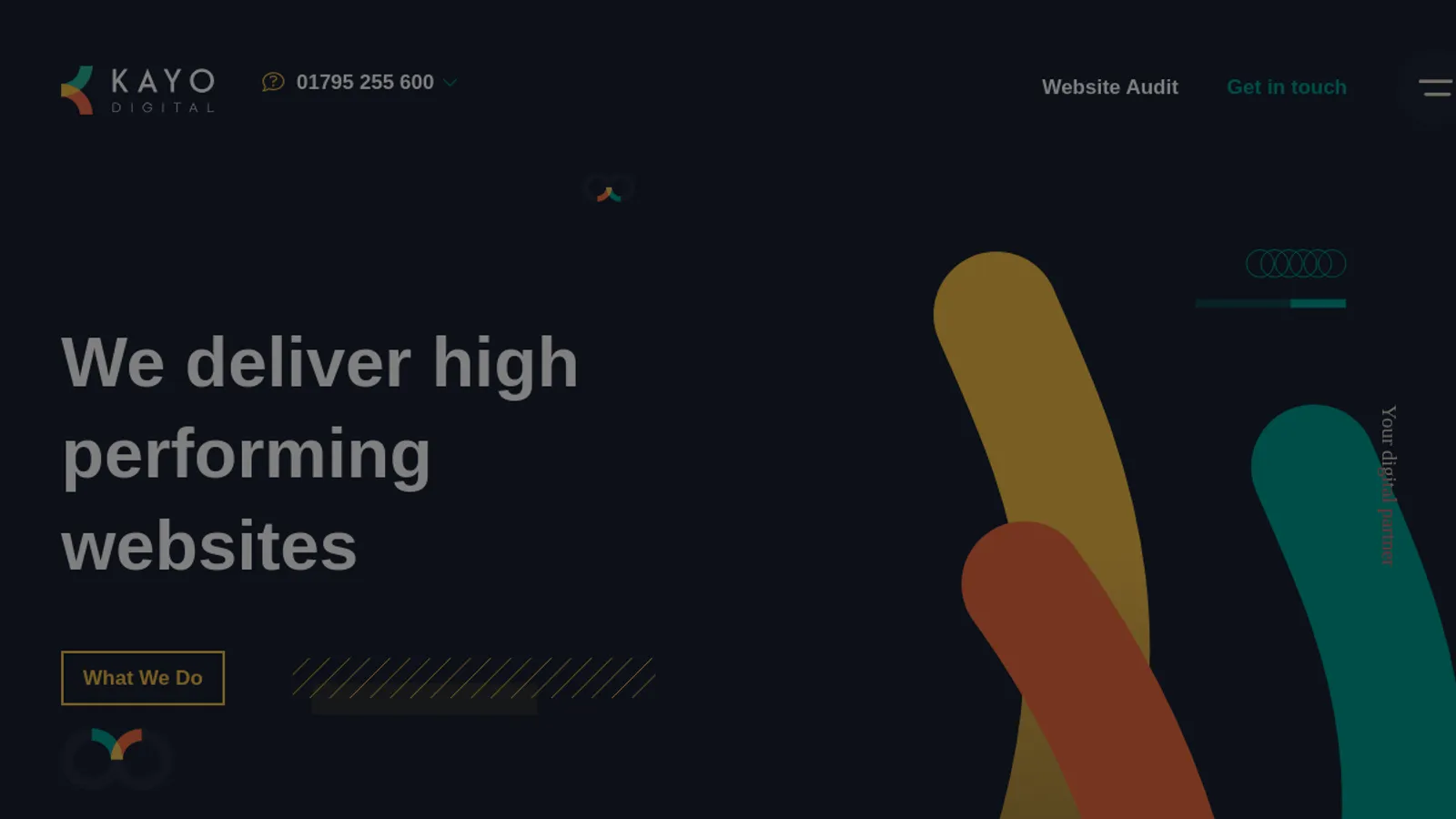 Screenshot of the Kayo Digital homepage