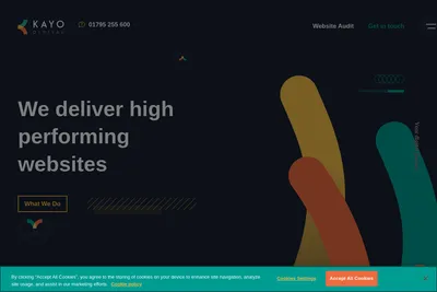 Screenshot of the Kayo Digital homepage