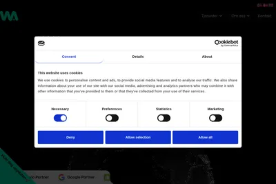 Screenshot of the We Assist AS homepage