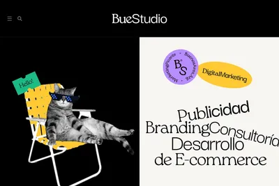 Screenshot of the Bue Studio homepage