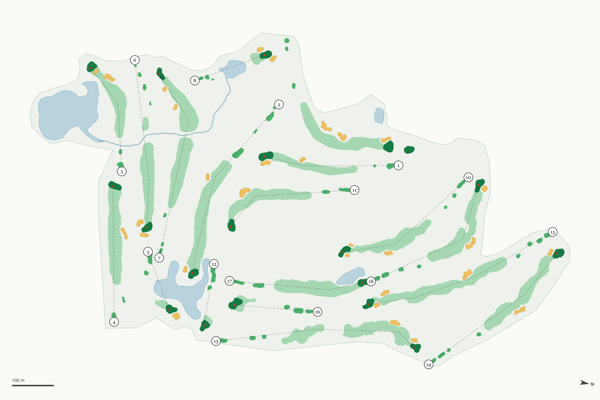 Map of Lac Vieux Desert Golf Course